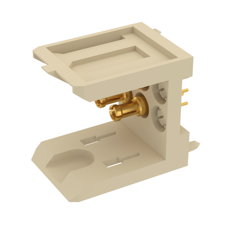 COAXIPACK 2 / STRAIGHT MALE MODULE 4 SOLDER TYPE INSERTS 3 MM FOR PCB