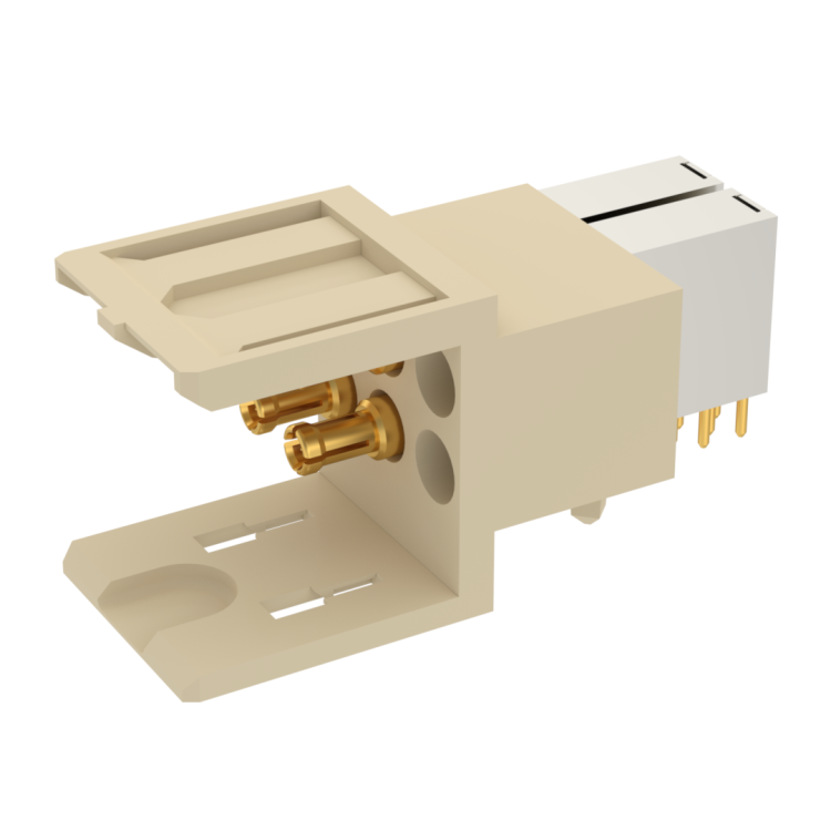 COAXIPACK 2 / RIGHT ANGLE MALE MODULE 4 SOLDER TYPE INSERTS 2.5 MM FOR PCB