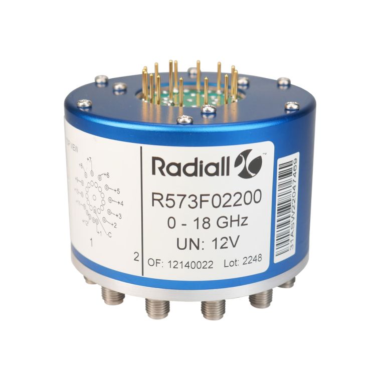 SP12T Ramses SMA 12.4GHz Normally open 28Vdc Positive common Pins Terminals
