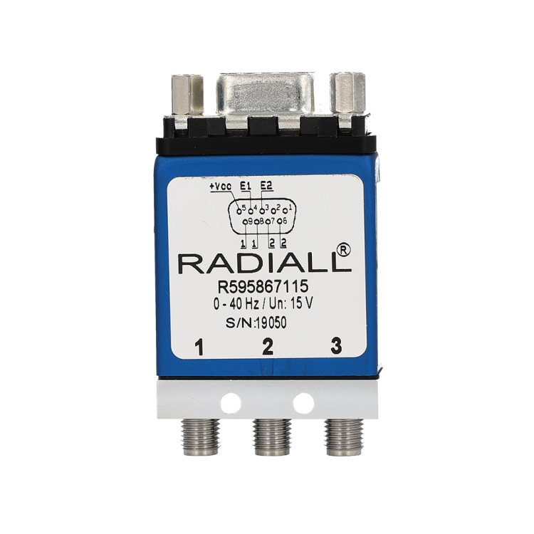 SPDT Platinum SMA 26.5GHz Latching Self-cut-off 24Vdc Positive common D-sub connector