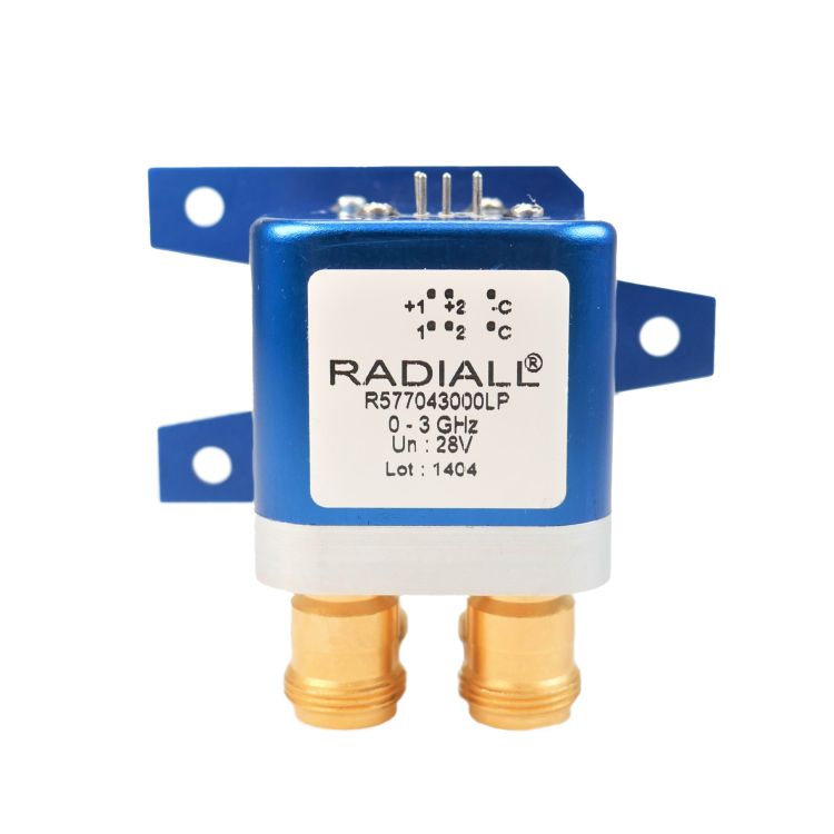 DPDT Ramses Low PIM N 12.4GHz Latching 28Vdc Diodes Pins Terminals with bracket