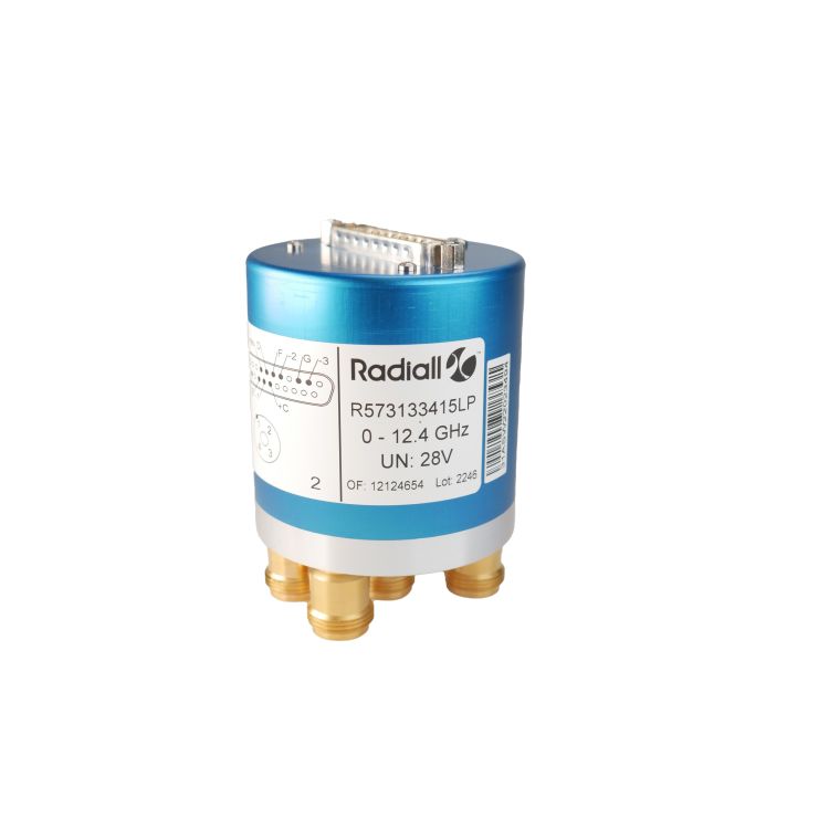 SP4T Ramses Low PIM N 12.4GHz Latching 28Vdc D-sub connector