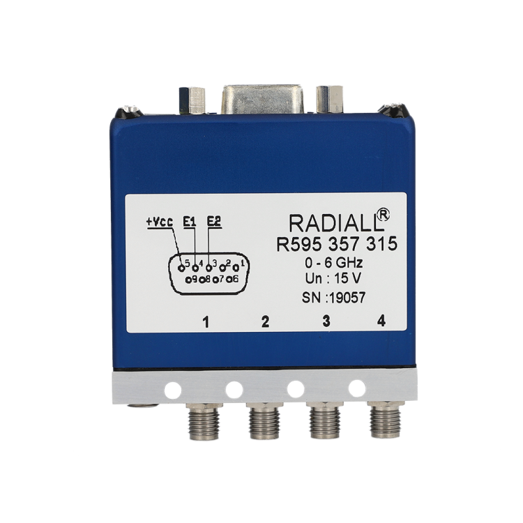 Terminated 4 ports bypass Platinum SMA 26.5GHz Latching 15Vdc TTL Positive common Diodes D-sub connector