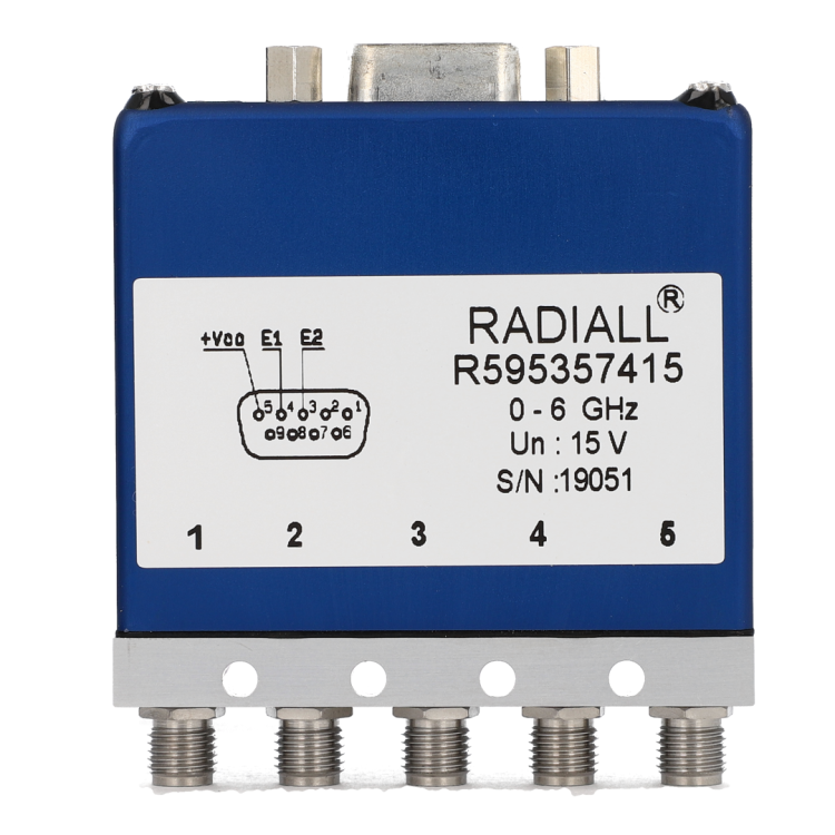 DP3T Platinum SMA 26.5GHz Latching Self-cut-off 24Vdc Positive common D-sub connector