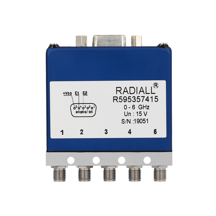 DP3T Platinum SMA 26.5GHz Latching Self-cut-off 15Vdc Positive common D-sub connector