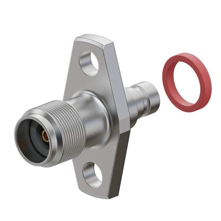 SMPMS-LOCK MALE - SMA2.9 FEMALE STRAIGHT PANEL ADAPTER