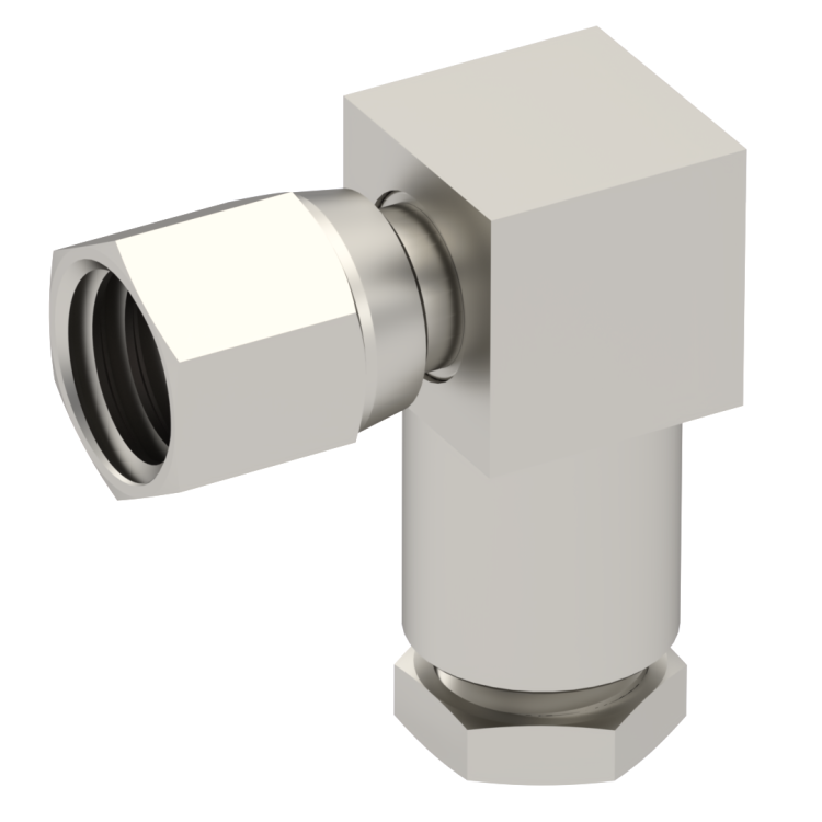 SMC / RIGHT ANGLE PLUG FEMALE SOLDER CLAMP FOR .141''/50 SR NICKEL