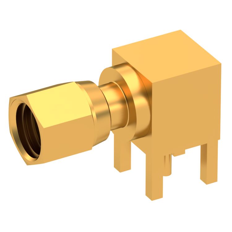 SMC / RIGHT ANGLE PLUG RECEPTACLE FEMALE GOLD