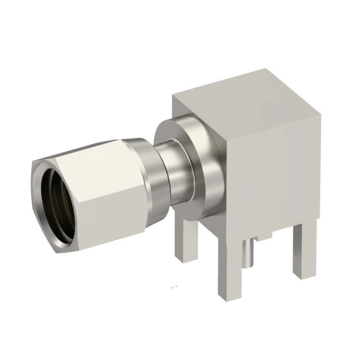 SMC / RIGHT ANGLE PLUG RECEPTACLE FEMALE NICKEL SMC / RIGHT ANGLE PLUG RECEPTACLE FEMALE NICKEL