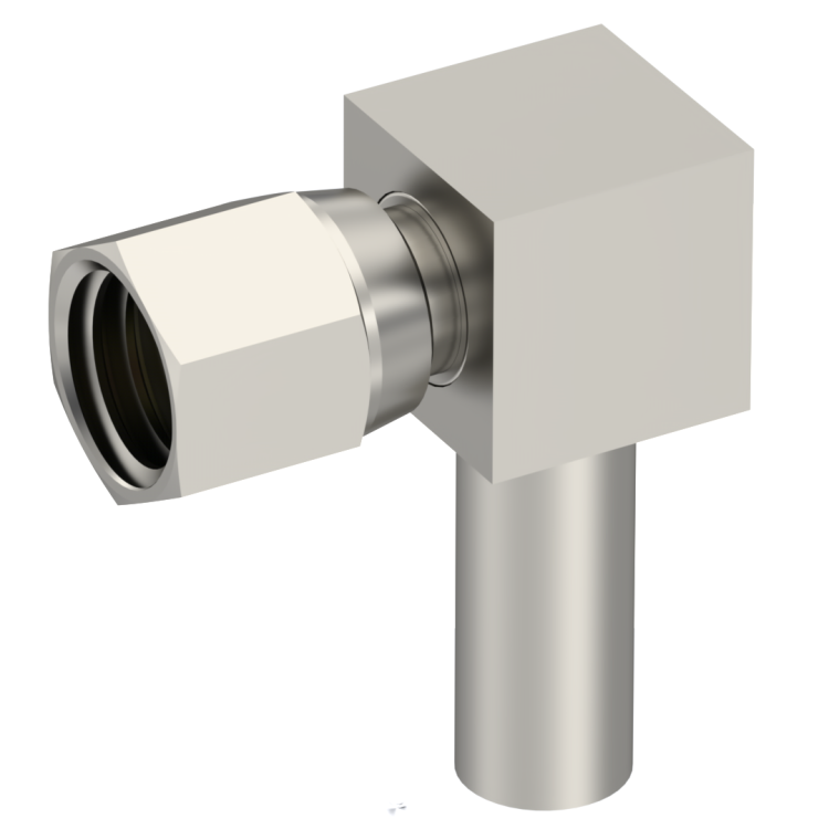 SMC / RIGHT ANGLE PLUG FEMALE CRIMP TYPE FOR 2.6/50 D CABLE NICKEL