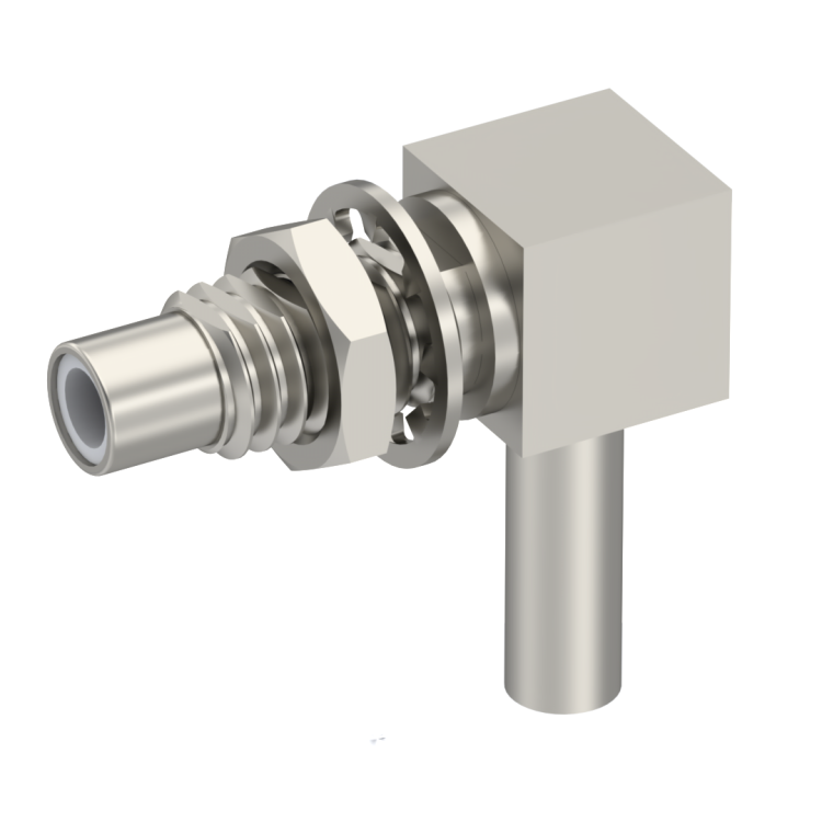 SMC / RIGHT ANGLE JACK MALE CRIMP TYPE FOR 2.6/50 S CABLE NICKEL