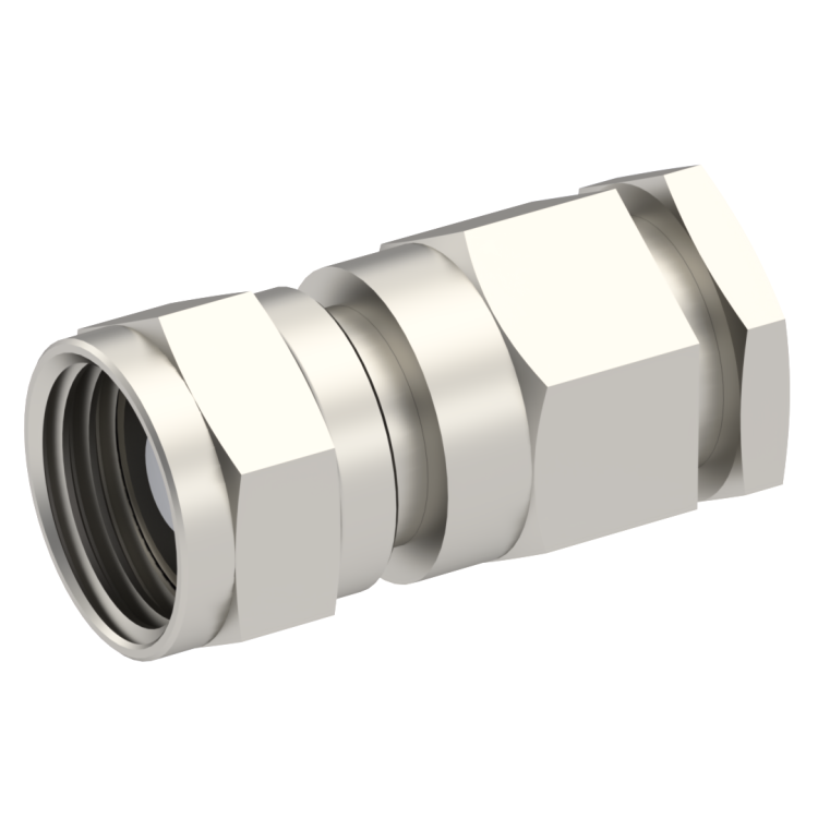 75 OHM / STRAIGHT PLUG FEMALE CLAMP TYPE FOR 3.8/95 S NICKEL