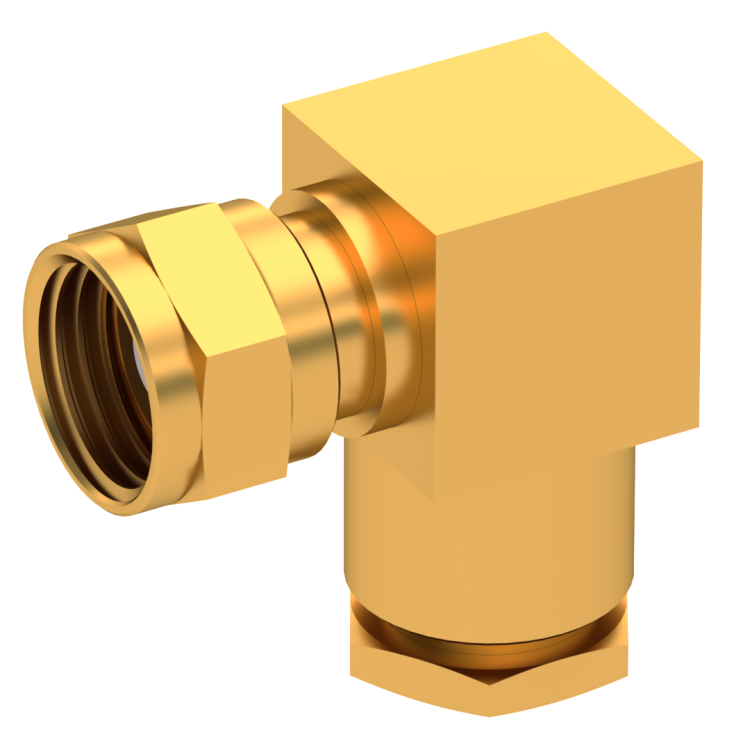75 OHM / RIGHT ANGLE PLUG FEMALE CLAMP TYPE FOR 3.8/95 S GOLD