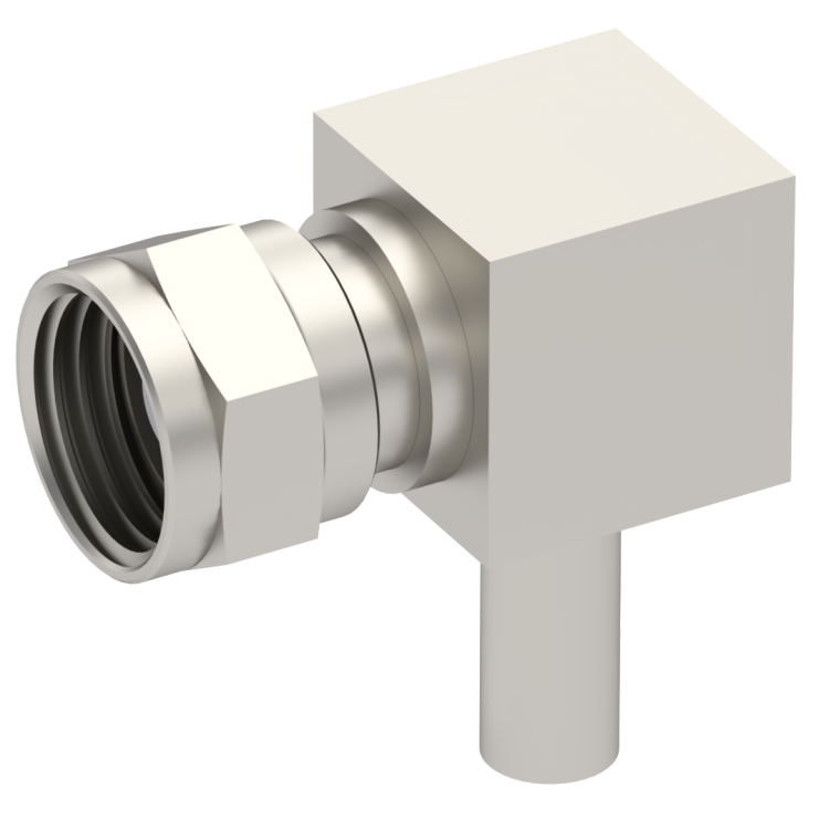 75 OHM / RIGHT ANGLE PLUG FEMALE CRIMP TYPE FOR 3.8/95 S NICKEL