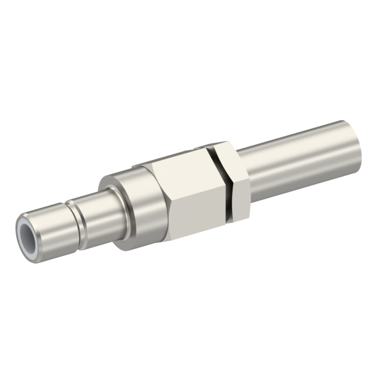 SMB / STRAIGHT JACK MALE CRIMP TYPE FOR 2.6/50 D CABLE NICKEL