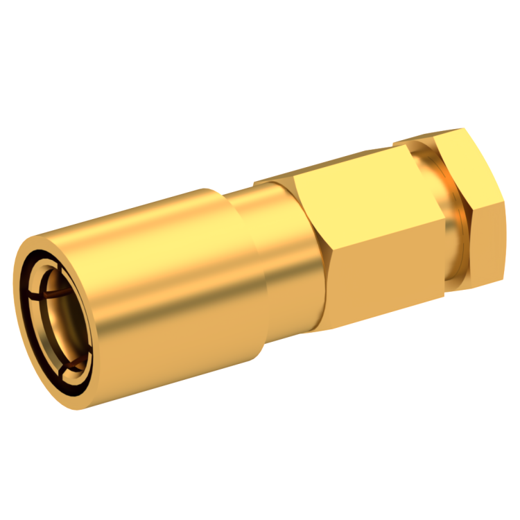 SMB / STRAIGHT PLUG FEMALE SOLDER CLAMP FOR .141''/50 SR GOLD