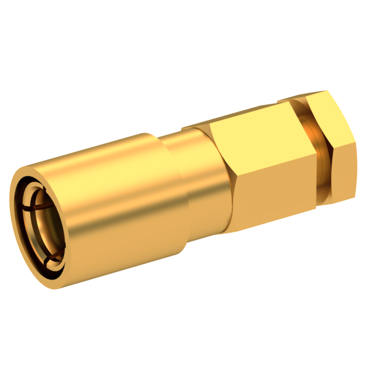 SMB / STRAIGHT PLUG FEMALE CLAMP TYPE FOR 2.6/50 D CABLE GOLD