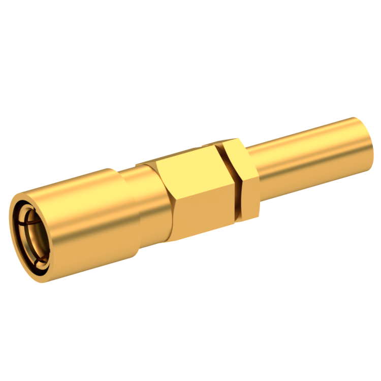 SMB / STRAIGHT PLUG FEMALE CRIMP TYPE FOR 2.6/50 D CABLE GOLD