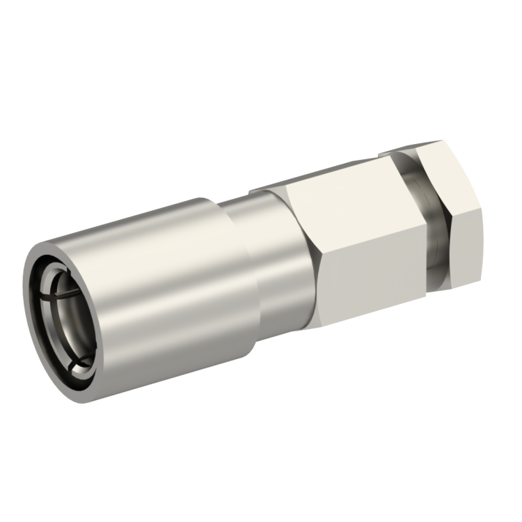 SMB / STRAIGHT PLUG FEMALE SOLDER CLAMP FOR .085''/50 SR NICKEL