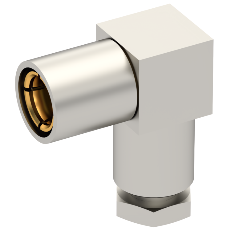 SMB / RIGHT ANGLE PLUG FEMALE CLAMP TYPE FOR 2/50 S CABLE NICKEL
