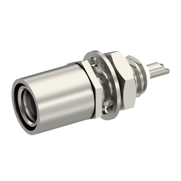 SMB / STRAIGHT PLUG RECEPTACLE FEMALE NICKEL FRONT MOUNT