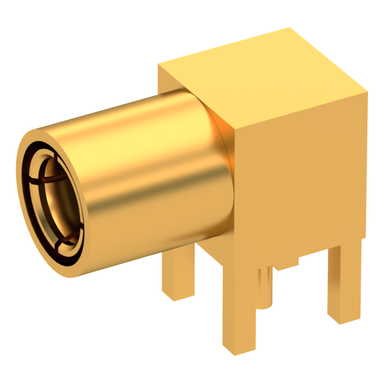 SMB / RIGHT ANGLE PLUG RECEPTACLE FEMALE GOLD