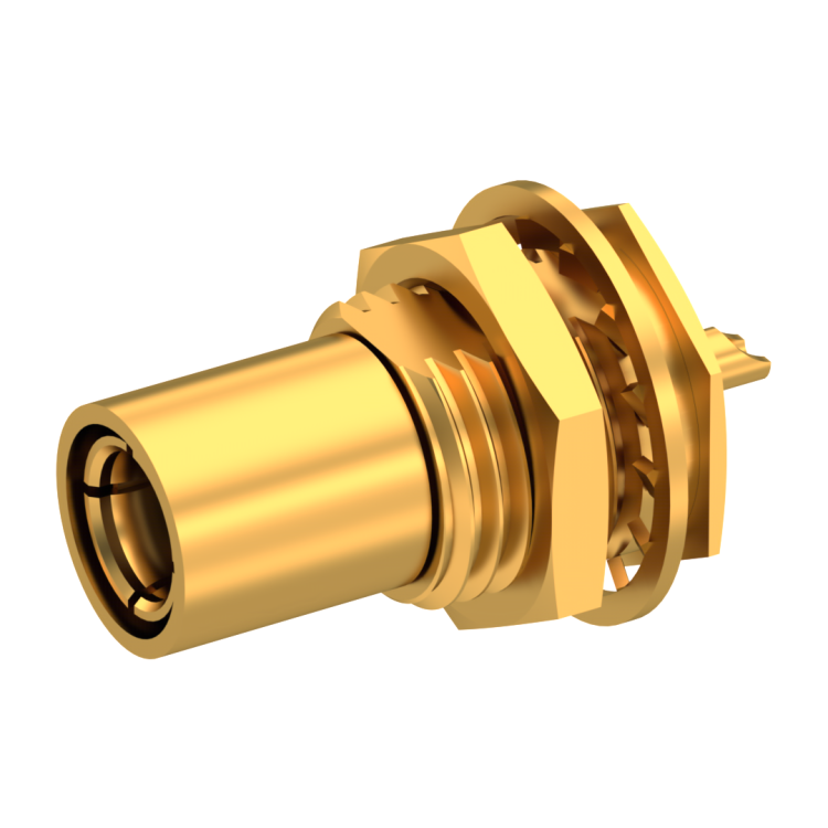SMB / STRAIGHT PLUG RECEPTACLE FEMALE GOLD REAR MOUNT