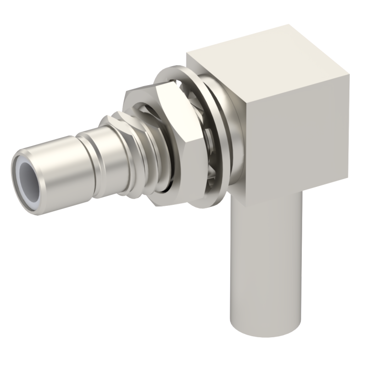 SMB / RIGHT ANGLE JACK MALE CRIMP TYPE FOR 2.6/50 S CABLE NICKEL