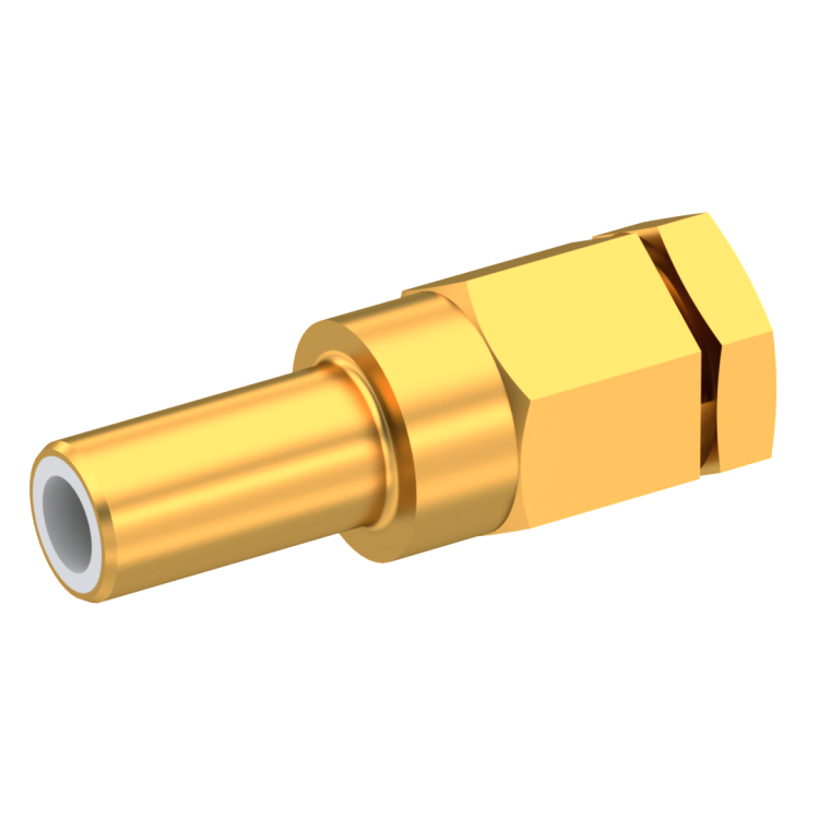 SLB / STRAIGHT JACK MALE SOLDER CLAMP FOR .141''/50 SR GOLD