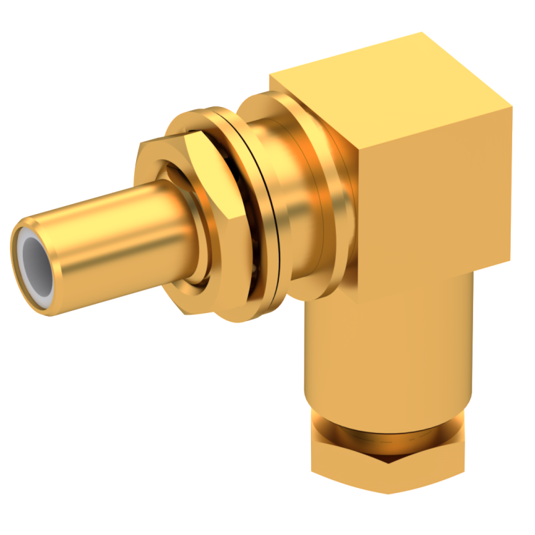 SLB / RIGHT ANGLE JACK MALE SOLDER CLAMP FOR .085''/50 SR GOLD FLOAT MOUNT/BLIND MATE