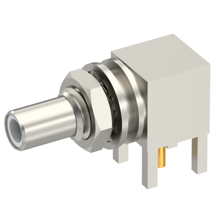 SLB / RIGHT ANGLE JACK RECEPTACLE MALE NICKEL FLOAT MOUNT/BLIND MATE - REAR MOUNT