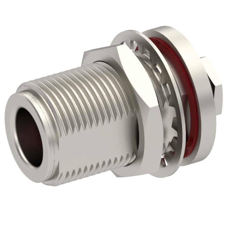 N / STRAIGHT JACK FEMALE CLAMP TYPE FOR 2/50 D CABLE NICKEL REAR MOUNT|PANEL SEALED N / STRAIGHT JACK FEMALE CLAMP TYPE FOR 2/50 D CABLE NICKEL REAR MOUNT|PANEL SEALED