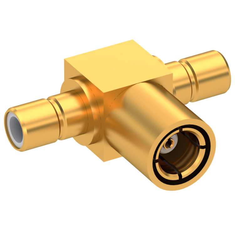 SMB / SMB / SMB TEE JACK/PLUG/JACK MALE/FEMALE/MALE GOLD