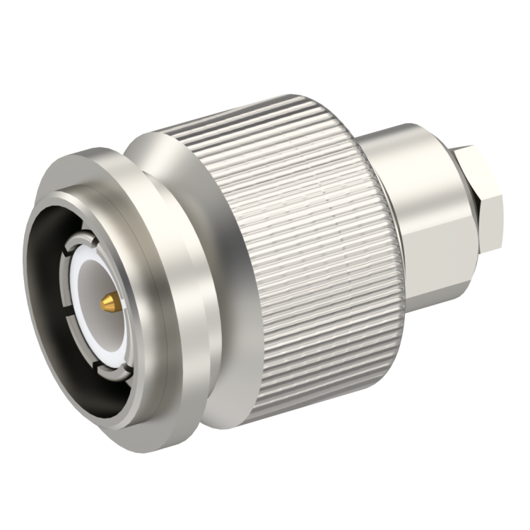 TNC / STRAIGHT PLUG MALE SOLDER CLAMP FOR .141''/50 SR NICKEL