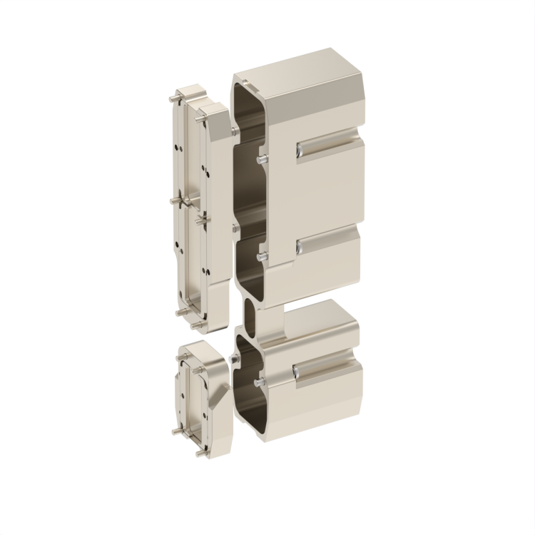 EMI Backshell for ARINC 600 size 1 connectors with adapter plates
