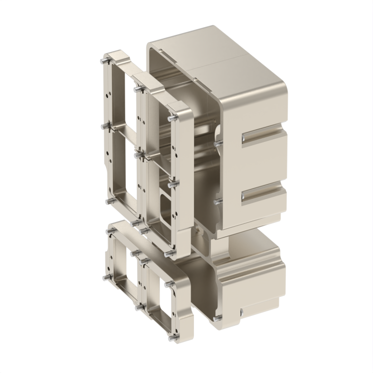 EMI Backshell for ARINC 600 size 3 connectors or output 20mm max not included with adapter plates