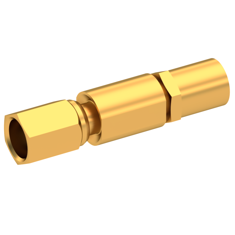 SSMC / STRAIGHT PLUG FEMALE CRIMP TYPE FOR 2.6/50 D CABLE GOLD