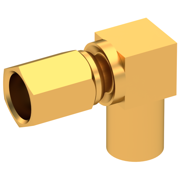 SSMC / RIGHT ANGLE PLUG FEMALE CRIMP TYPE FOR 2/50 S CABLE GOLD