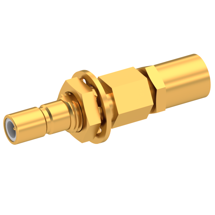 SSMB / STRAIGHT JACK MALE CRIMP TYPE FOR 2.6/50 D CABLE GOLD
