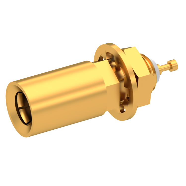 SSLB / STRAIGHT PLUG RECEPTACLE FEMALE GOLD FRONT MOUNT