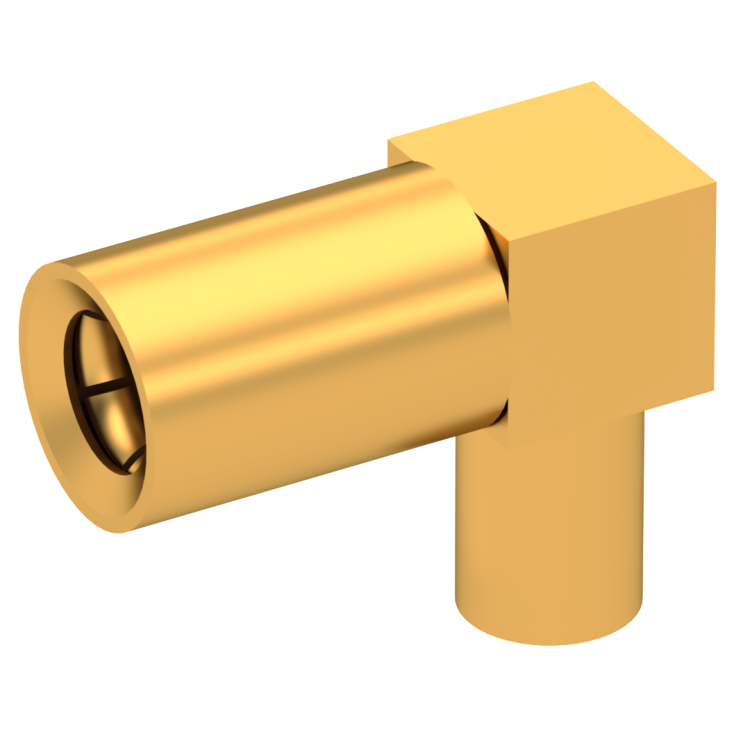 SSMB / RIGHT ANGLE PLUG FEMALE CRIMP TYPE FOR 2.6/50 D CABLE GOLD