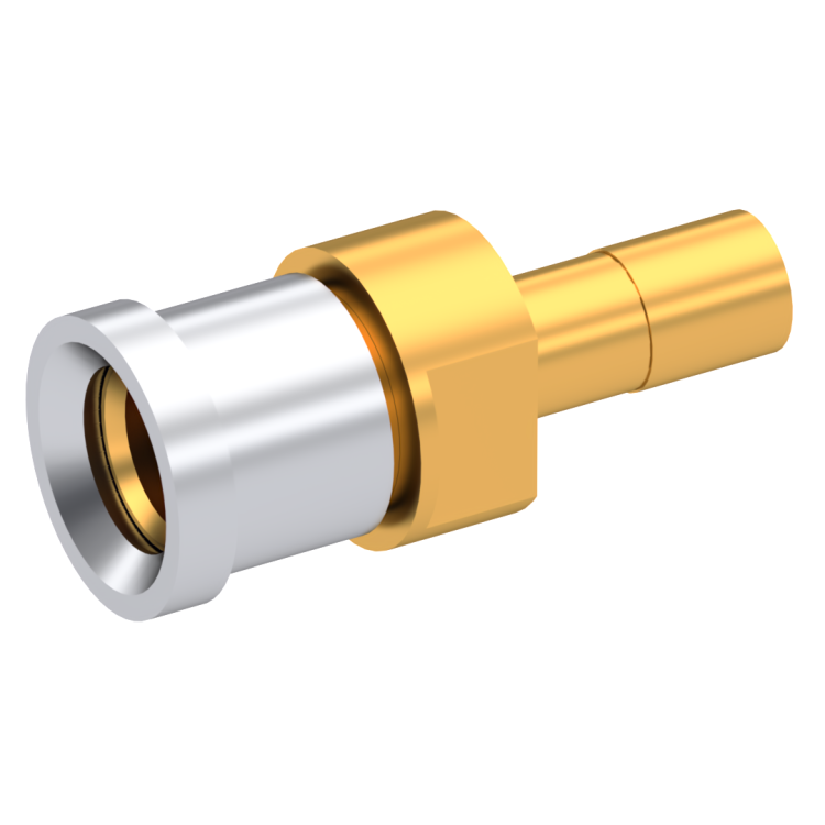 SMP / STRAIGHT JACK FEMALE  FOR .085''/50 SR CABLE GOLD SMOOTH BORE