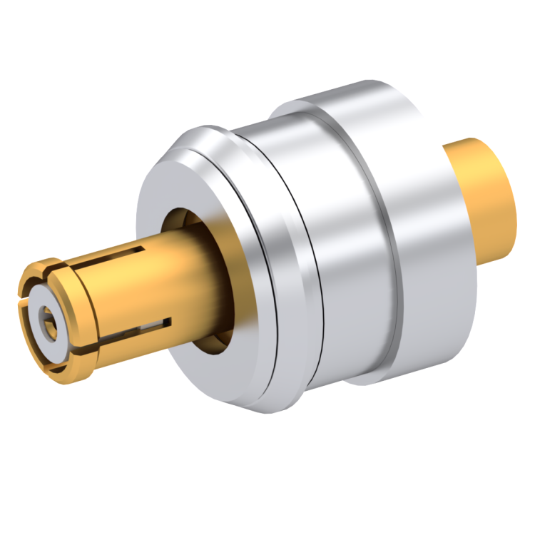 SMP / STRAIGHT SNAP-IN JACK FEMALE FOR .085''/50 SR CABLE GOLD  FLOAT MOUNT
