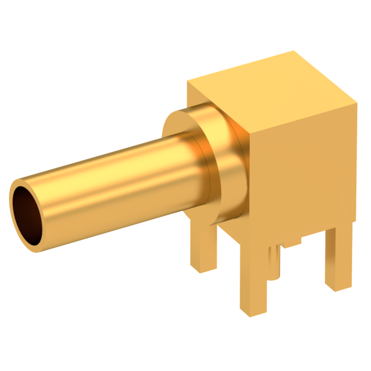CABLE TERMINATION RIGHT ANGLE  CRIMP TYPE FOR 2/50 D CABLE GOLD 