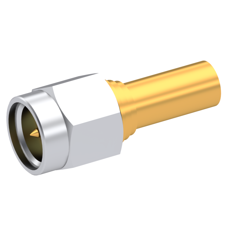 SMA / STRAIGHT PLUG MALE CRIMP TYPE FOR 2.6/50 D CABLE GOLD NON-CAPTIVE CONTACT