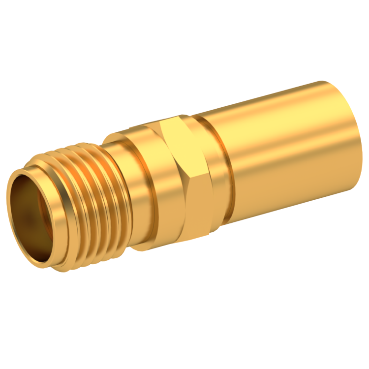 SMA / STRAIGHT JACK FEMALE CRIMP TYPE FOR 5/50 S GOLD NON-CAPTIVE CONTACT