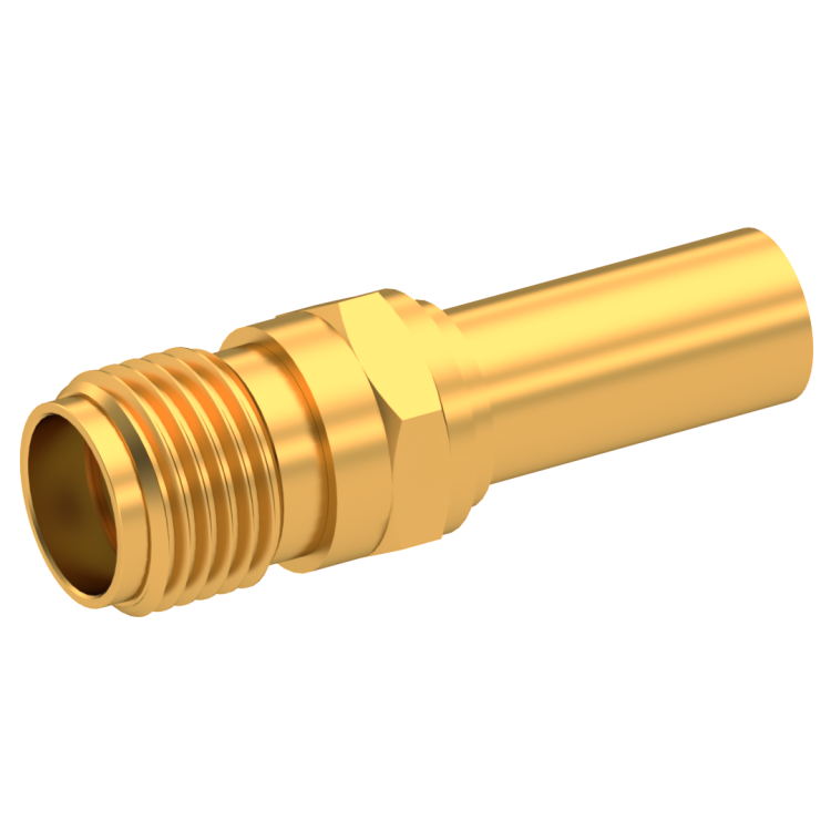SMA / STRAIGHT JACK FEMALE CRIMP TYPE FOR 2.6/50 D CABLE GOLD NON-CAPTIVE CONTACT