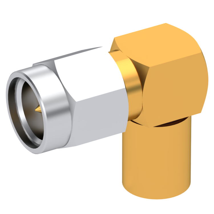 SMA / RIGHT ANGLE PLUG MALE CRIMP TYPE FOR 5/50 D GOLD CAPTIVE CONTACT