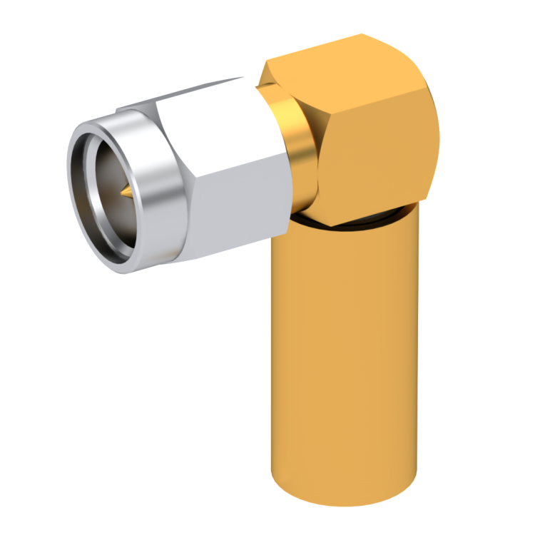 SMA / RIGHT ANGLE PLUG MALE CRIMP TYPE FOR 5/50 S GOLD CAPTIVE CONTACT
