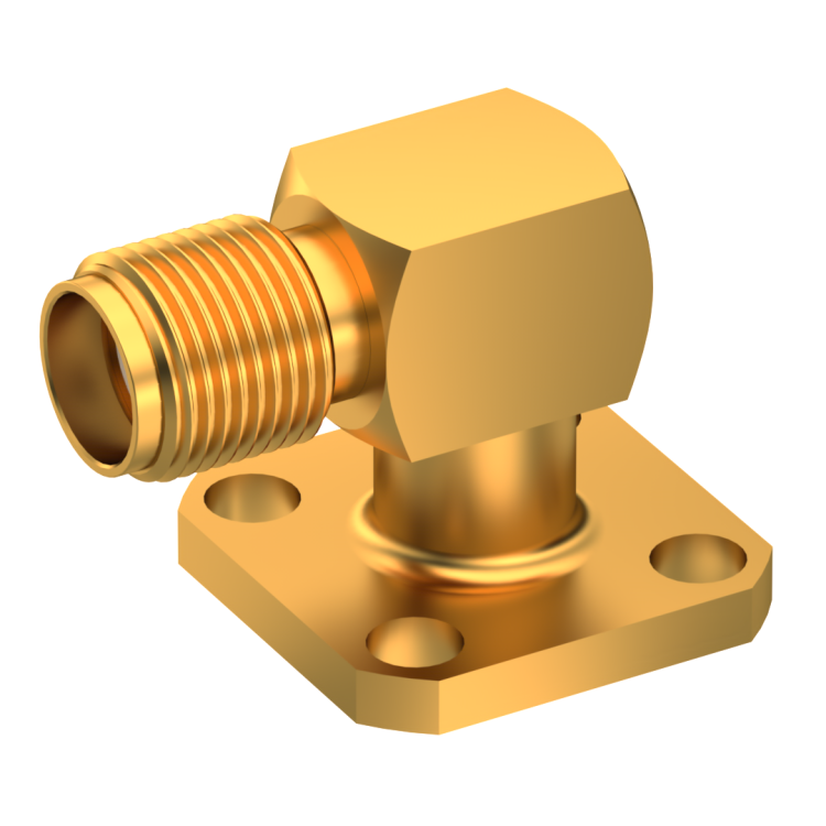 SMA / RIGHT ANGLE JACK RECEPTACLE FEMALE GOLD